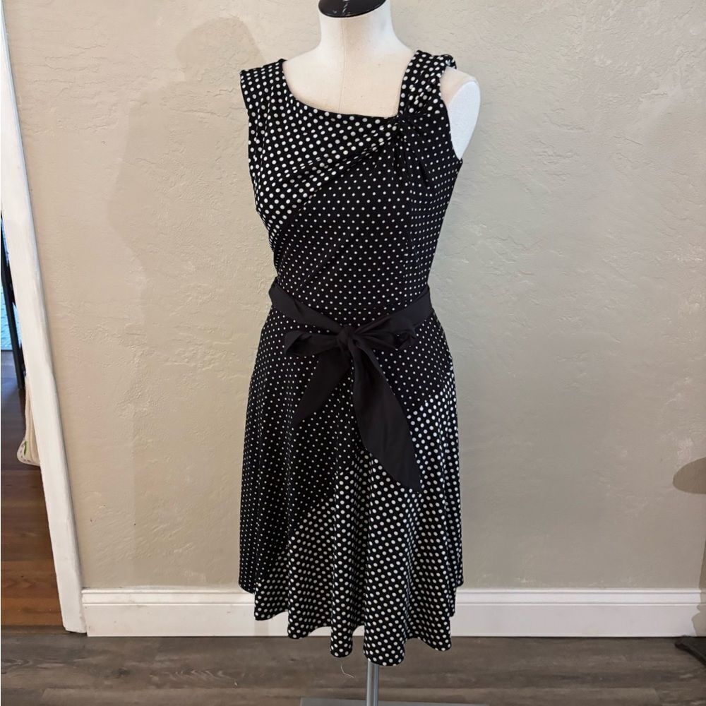 WHBM Black and White Polka Dot Dress Sz 0